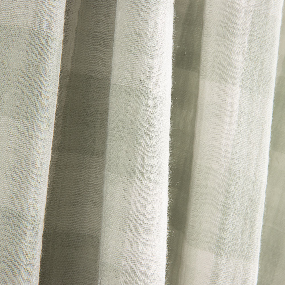 Double Chiffon Vichy Réversible Vert - Ribes y Casals