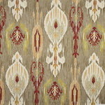 Toile de coton effet lin Ikat oriental taupe - Ribes y Casals