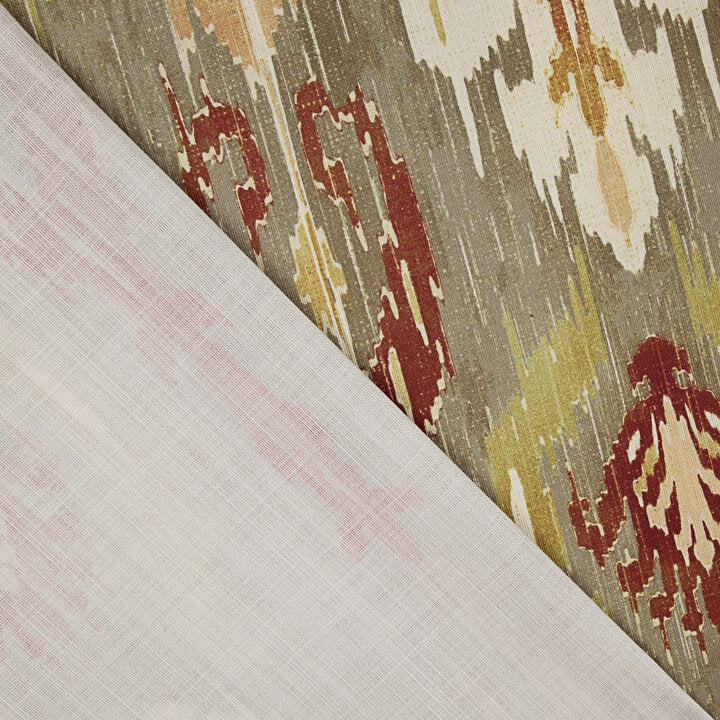 Toile de coton effet lin Ikat oriental taupe - Ribes y Casals