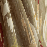 Toile de coton effet lin Ikat oriental taupe - Ribes y Casals