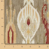 Toile de coton effet lin Ikat oriental taupe - Ribes y Casals