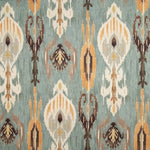 Toile de coton effet tissu de lin Ikat oriental bleu-vert - Ribes y Casals