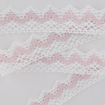 Dentelle Passementerie Rose Blanc 20mm - Ribes y Casals