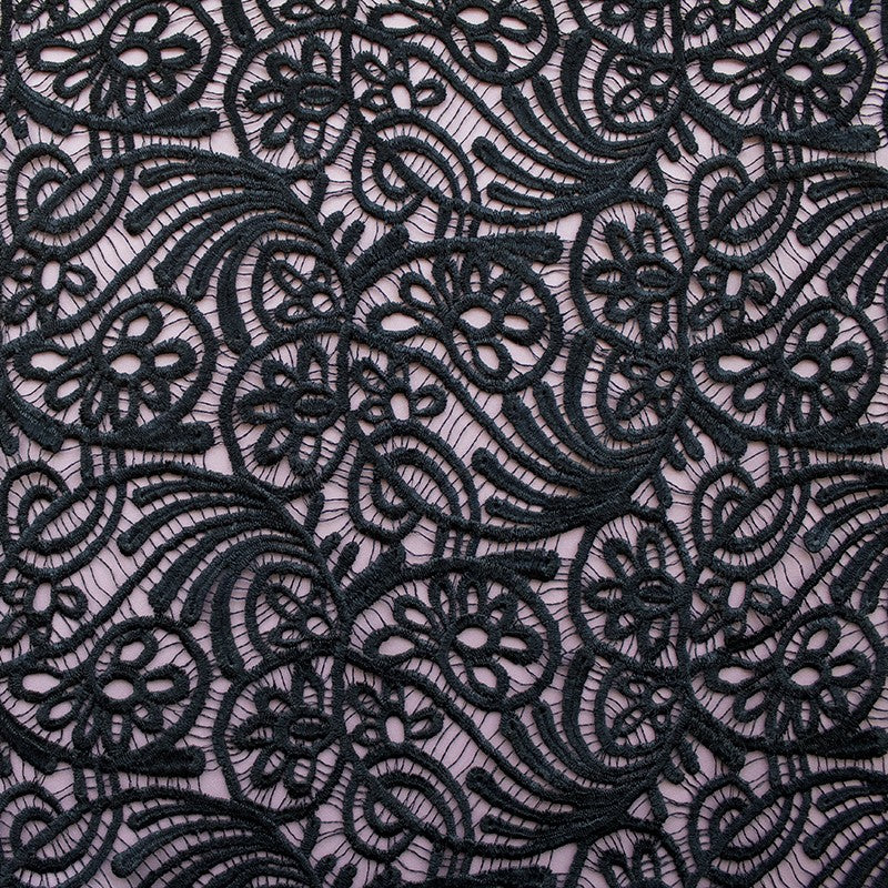 Dentelle Guipure Branche Noir - Ribes y Casals