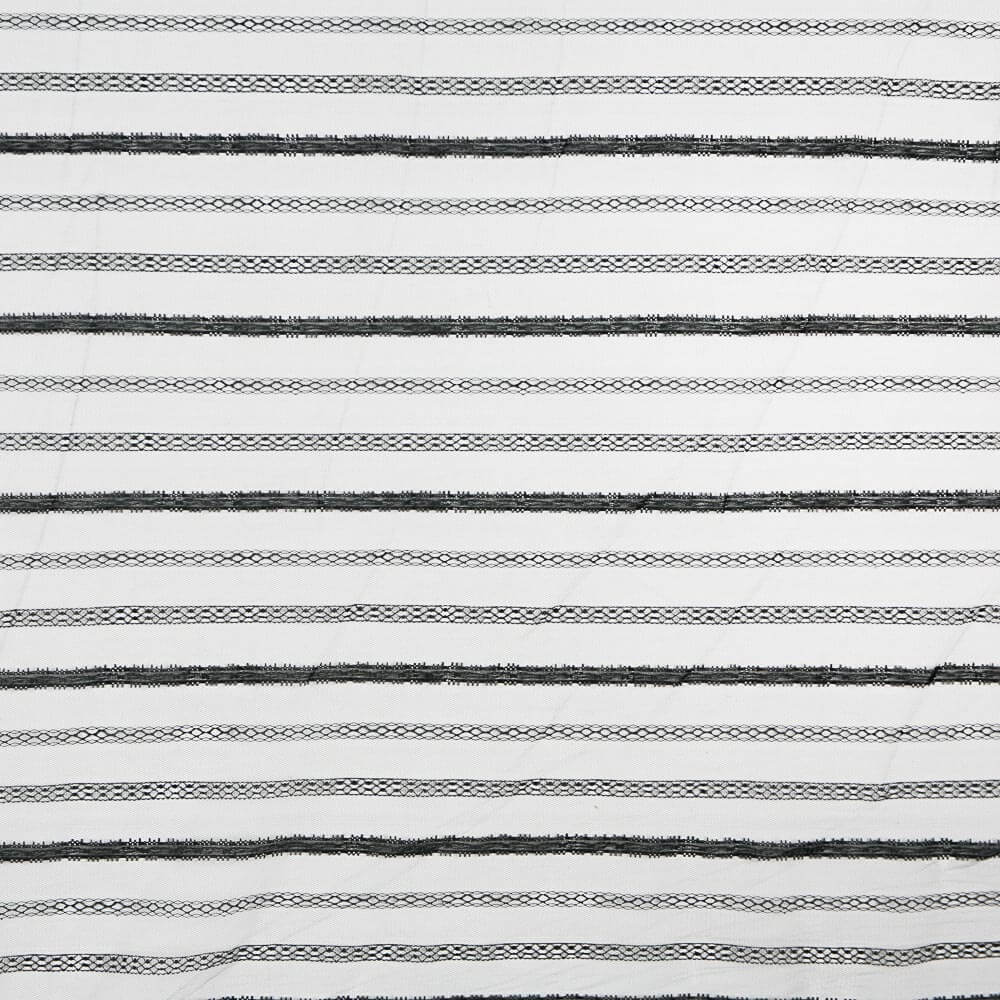 Tissu Dentelle Florale Blanche Bayadère - Ribes y Casals