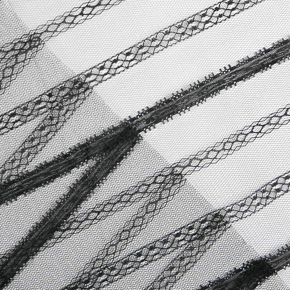 Tissu Dentelle Florale Blanche Bayadère - Ribes y Casals