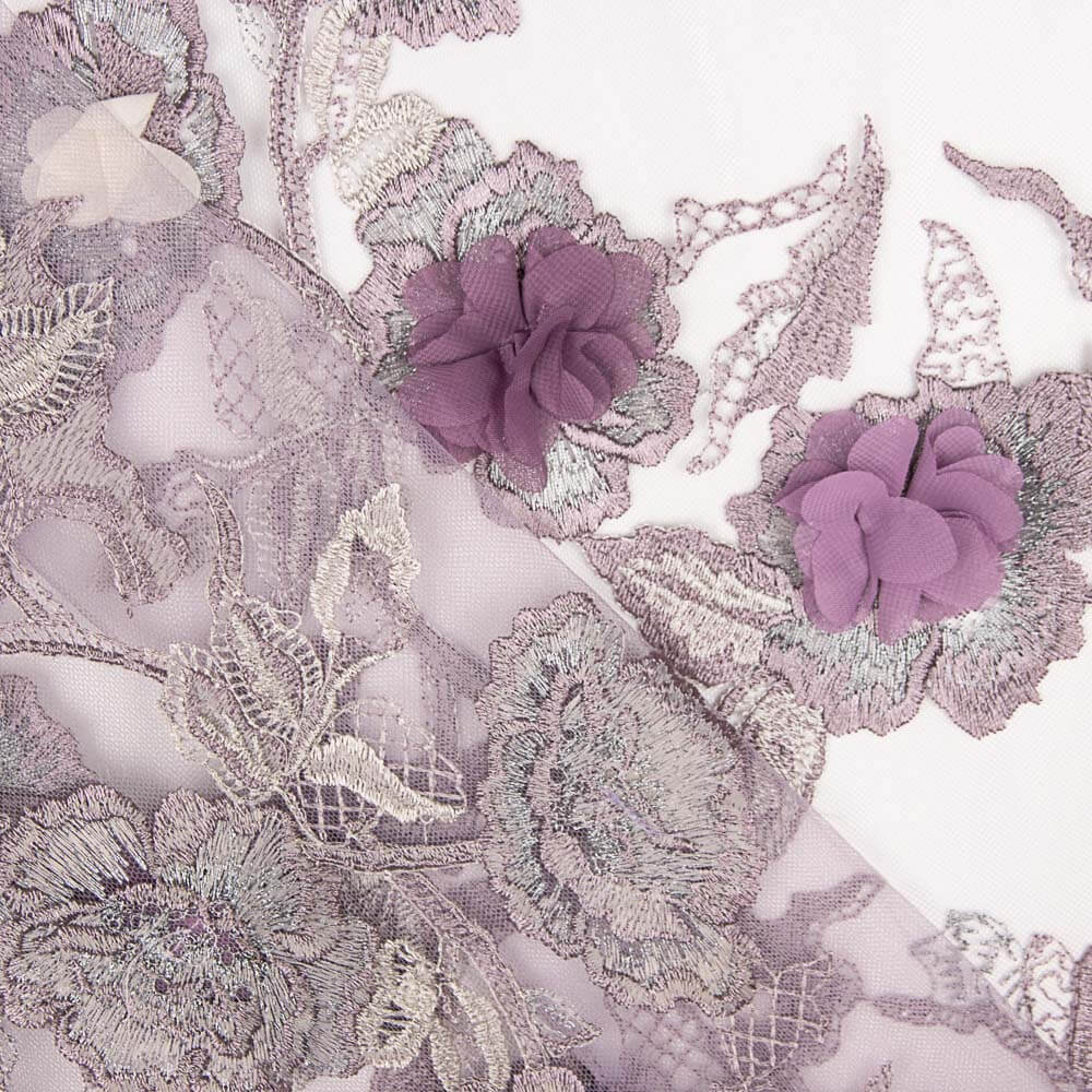 Dentelle Fantaisie Lurex Lilas - Ribes y Casals