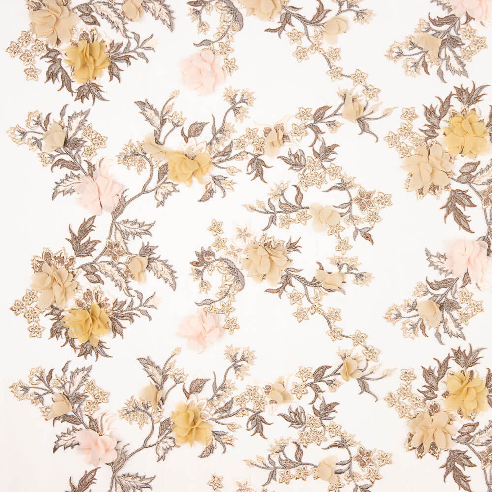 Dentelle Fantaisie Lurex Saumon - Ribes y Casals