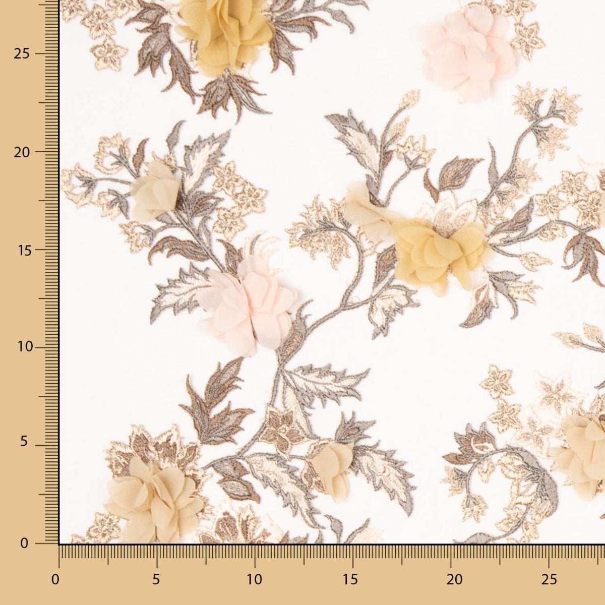 Dentelle Fantaisie Lurex Saumon - Ribes y Casals