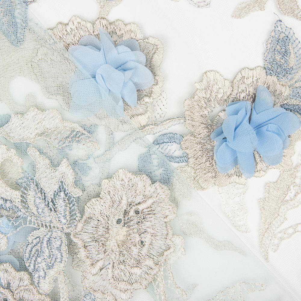 Dentelle Fantaisie Lurex Vert d&#39;Eau - Ribes y Casals