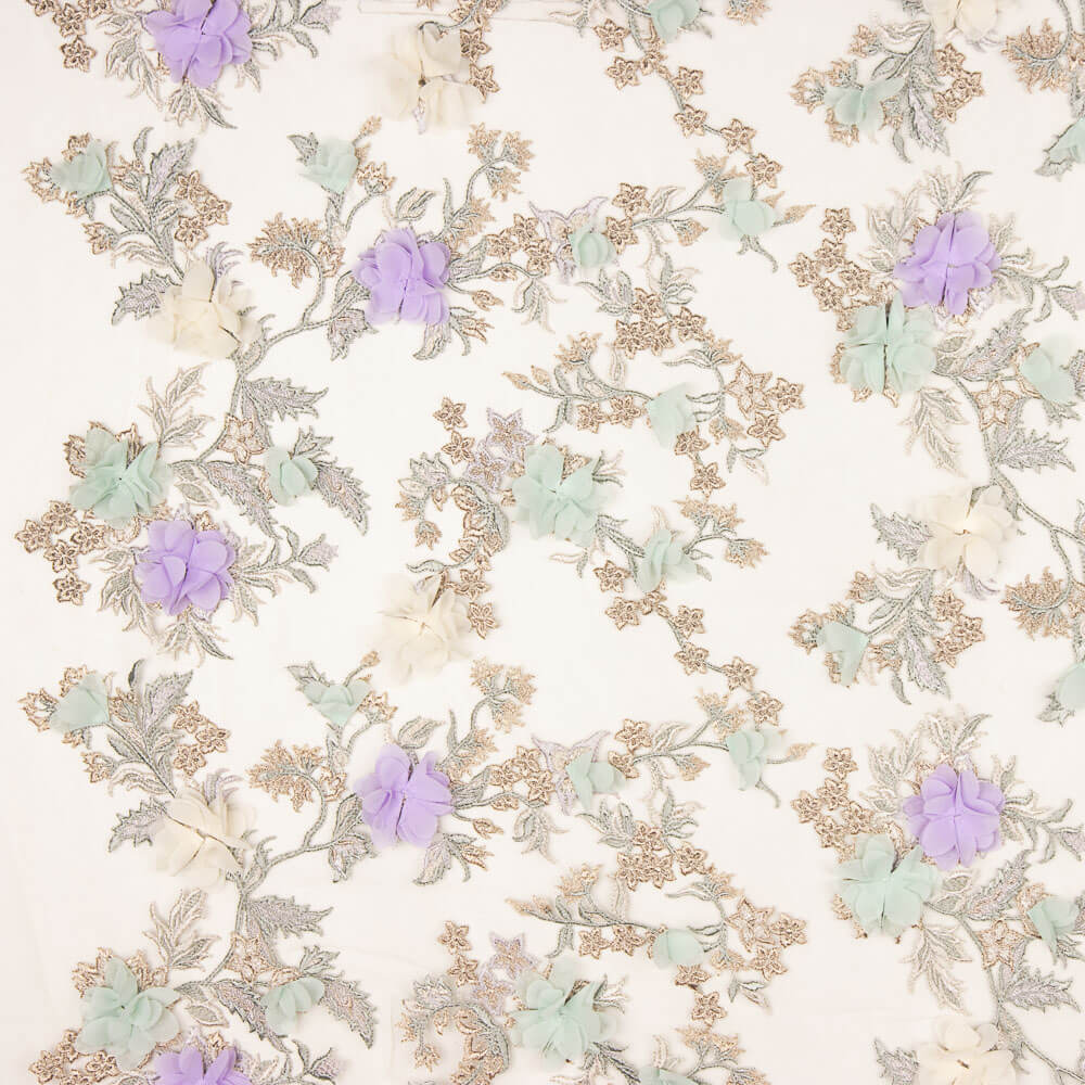 Dentelle Fantaisie Lurex Vert Pâle - Ribes y Casals