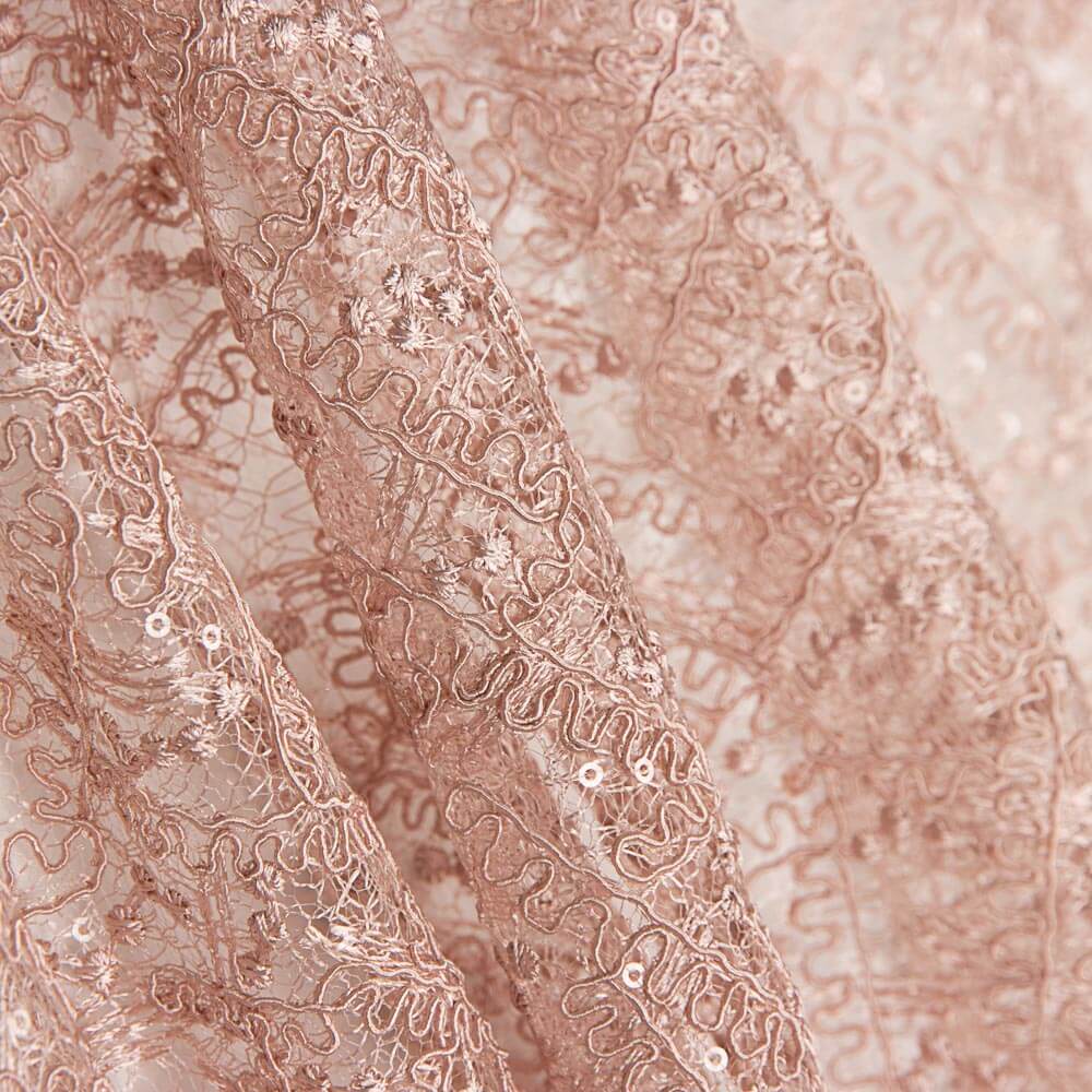 Dentelle Brodée Rose pâle - Ribes y Casals