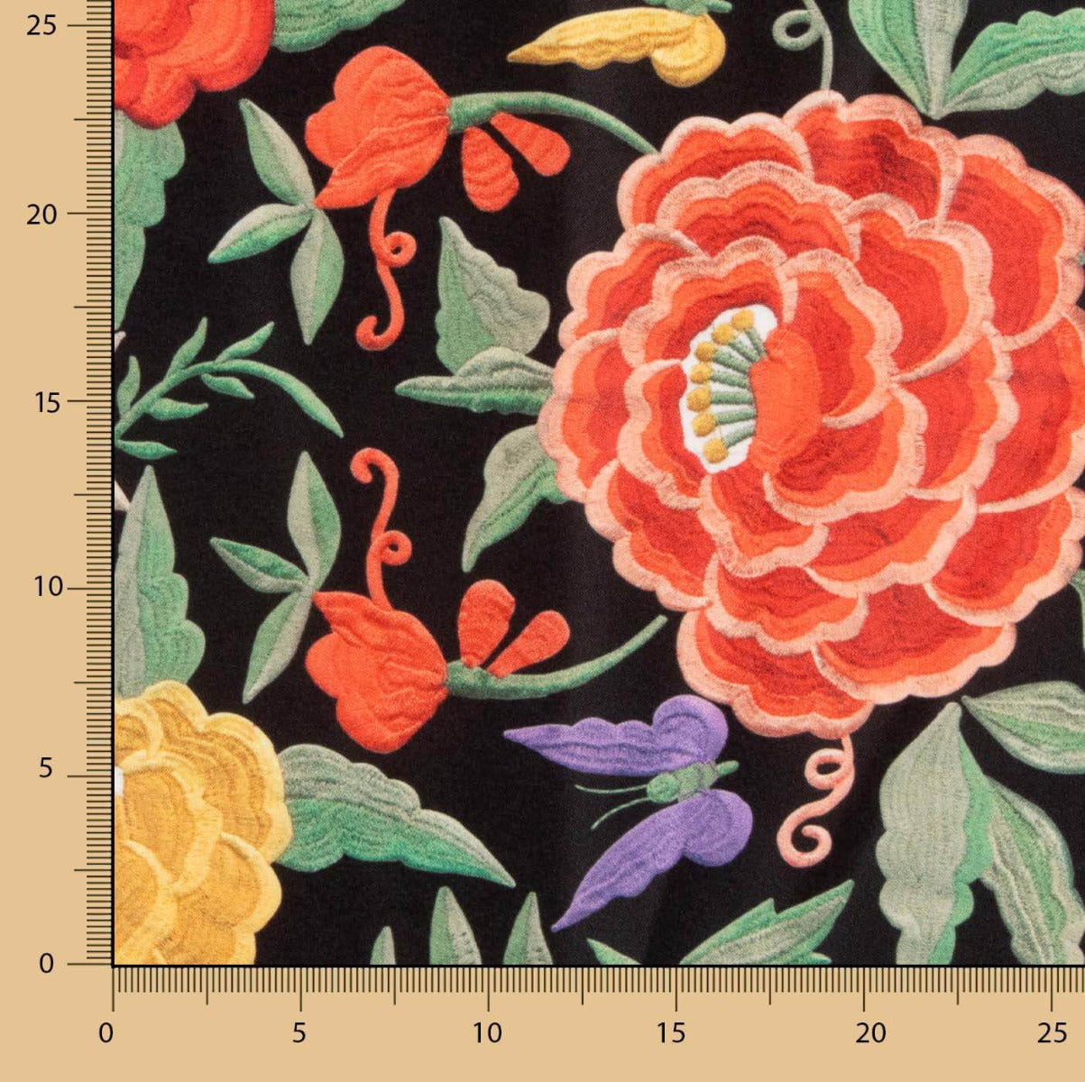 Fama Strecht Brodé Manille Noir - Ribes y Casals