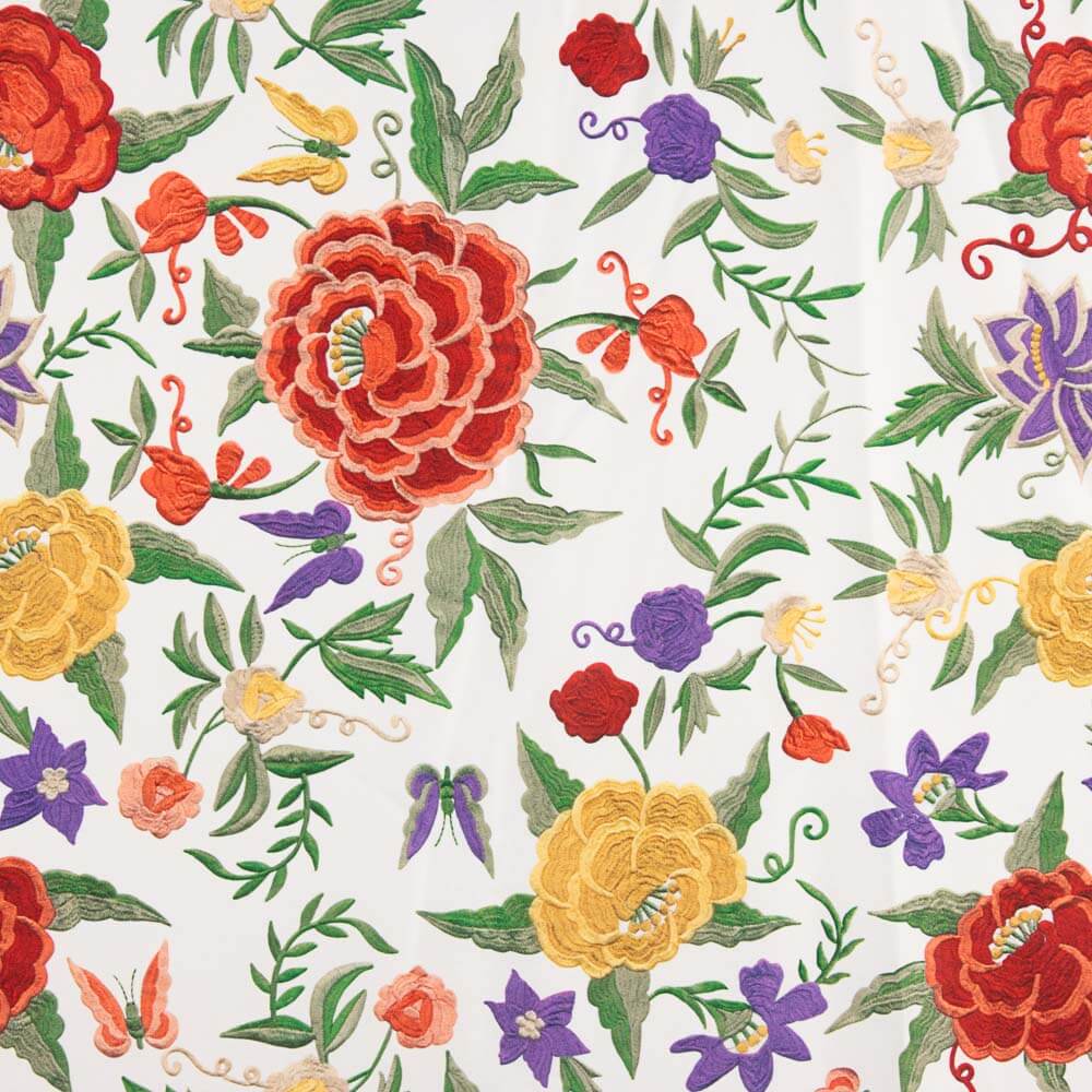 Fama Strecht Brodé Manille Blanc - Ribes y Casals