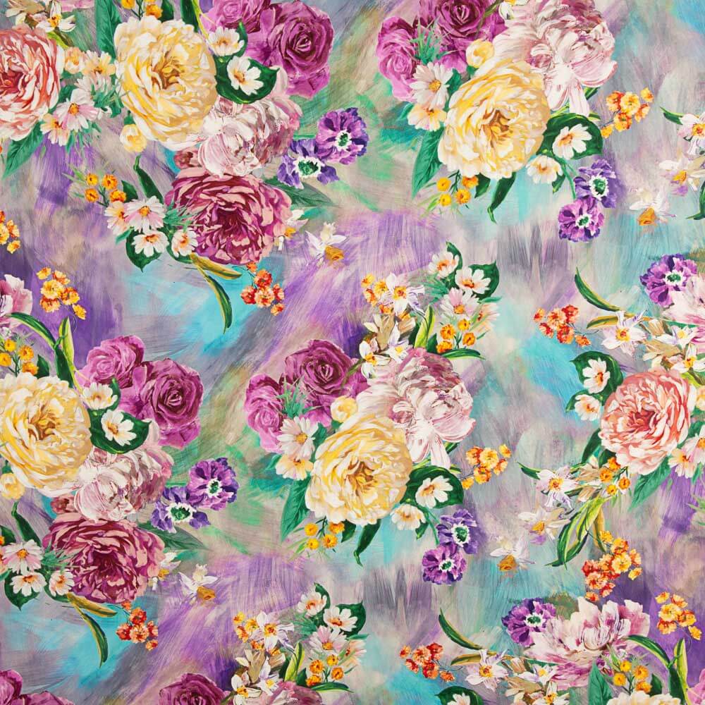 Fame Strecht Cretonne Aquarelle Vert - Ribes y Casals