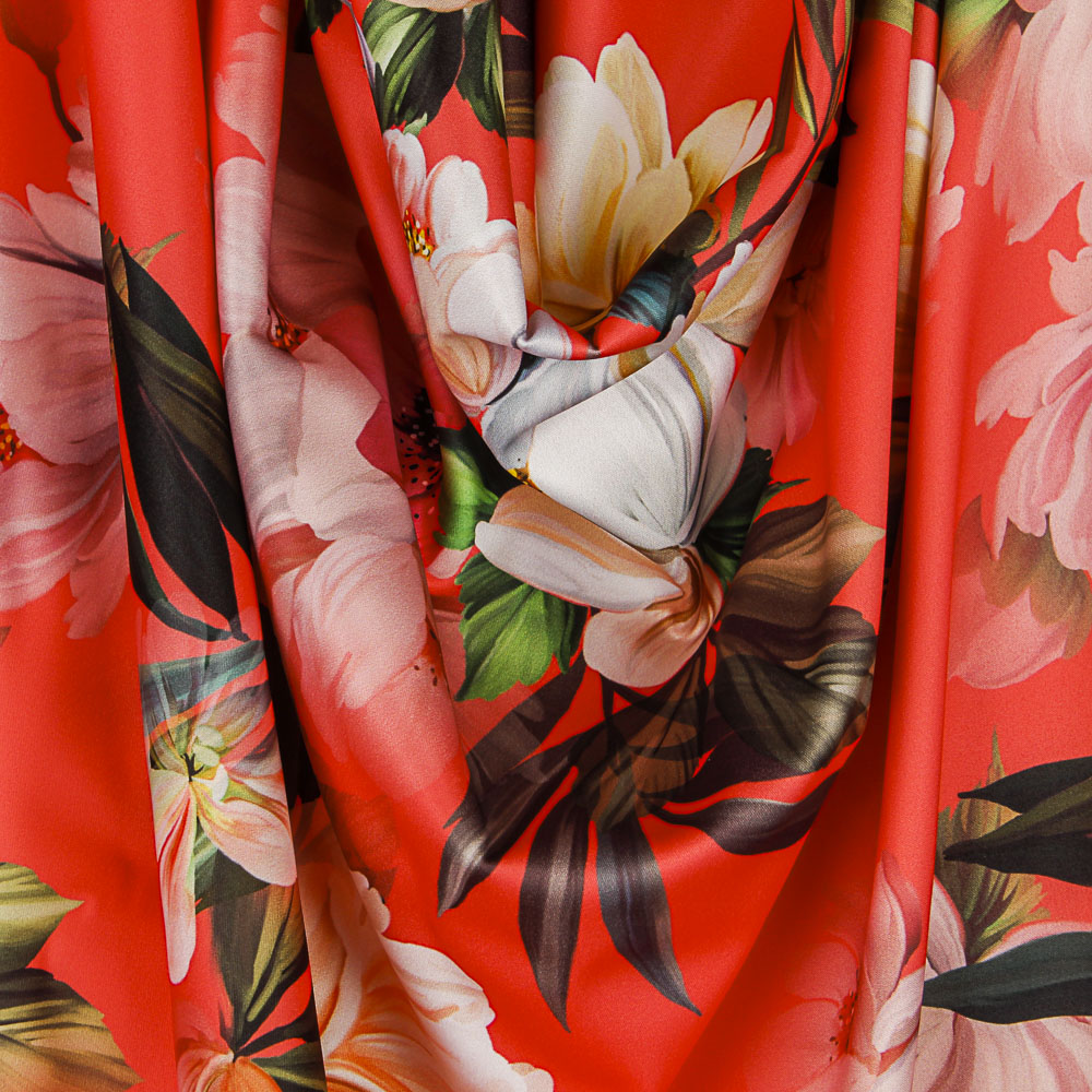 Stretch Fama Fleurs Corail - Ribes y Casals