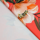 Stretch Fama Fleurs Corail - Ribes y Casals