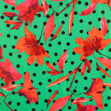 Fame Stretch Flowers Polka Dot Green - Ribes y Casals