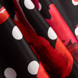 Fama Fleurs Stretch Polka Dot Noir - Ribes y Casals