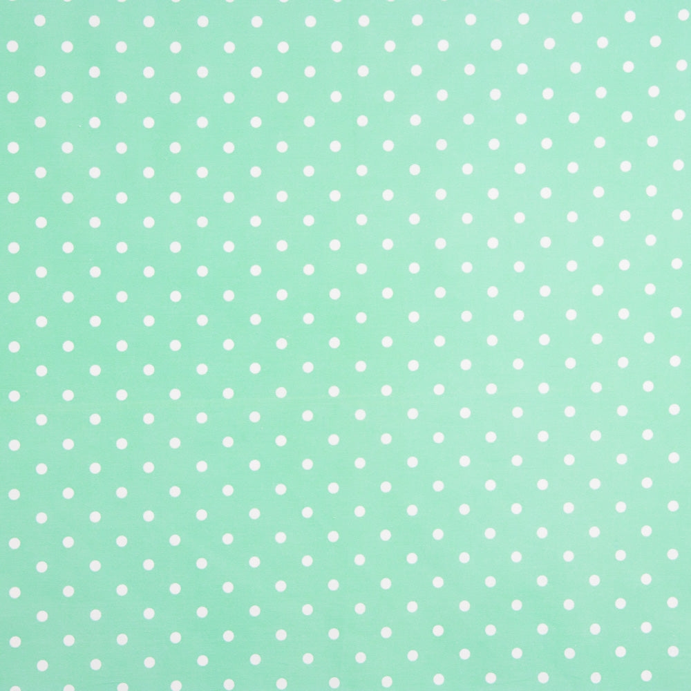 Popeline Imprimée à Pois Flamenca 7mm Vert - Ribes y Casals