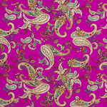 Crêpe Polyester Dessin Cachemire Fuchsia Foncé - Ribes y Casals