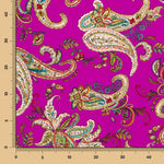 Crêpe Polyester Dessin Cachemire Fuchsia Foncé - Ribes y Casals