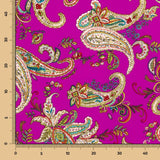 Crêpe Polyester Dessin Cachemire Fuchsia Foncé - Ribes y Casals