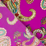 Crêpe Polyester Dessin Cachemire Fuchsia Foncé - Ribes y Casals