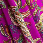 Crêpe Polyester Dessin Cachemire Fuchsia Foncé - Ribes y Casals