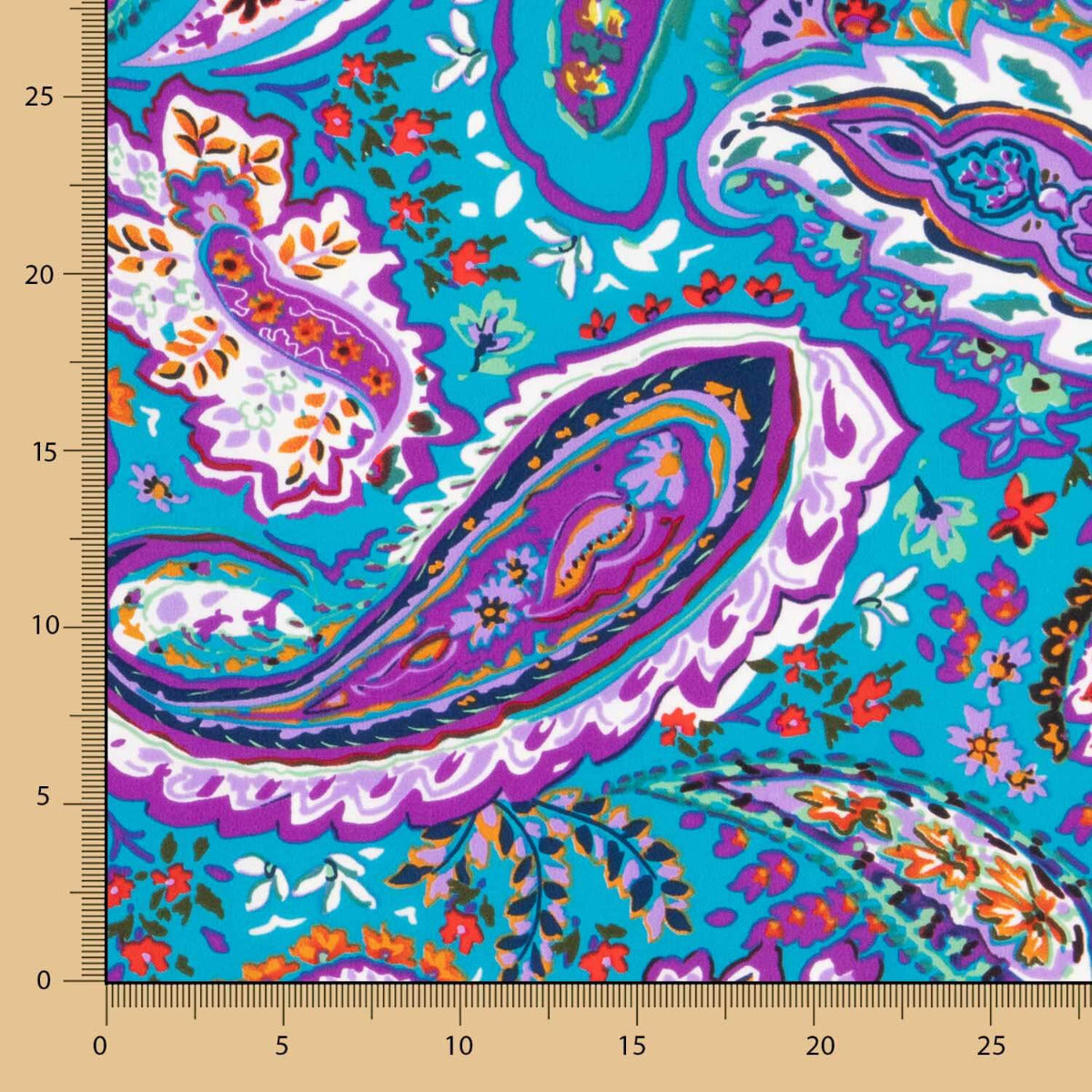 Crêpe Cachemire Polyester Turquoise - Ribes y Casals