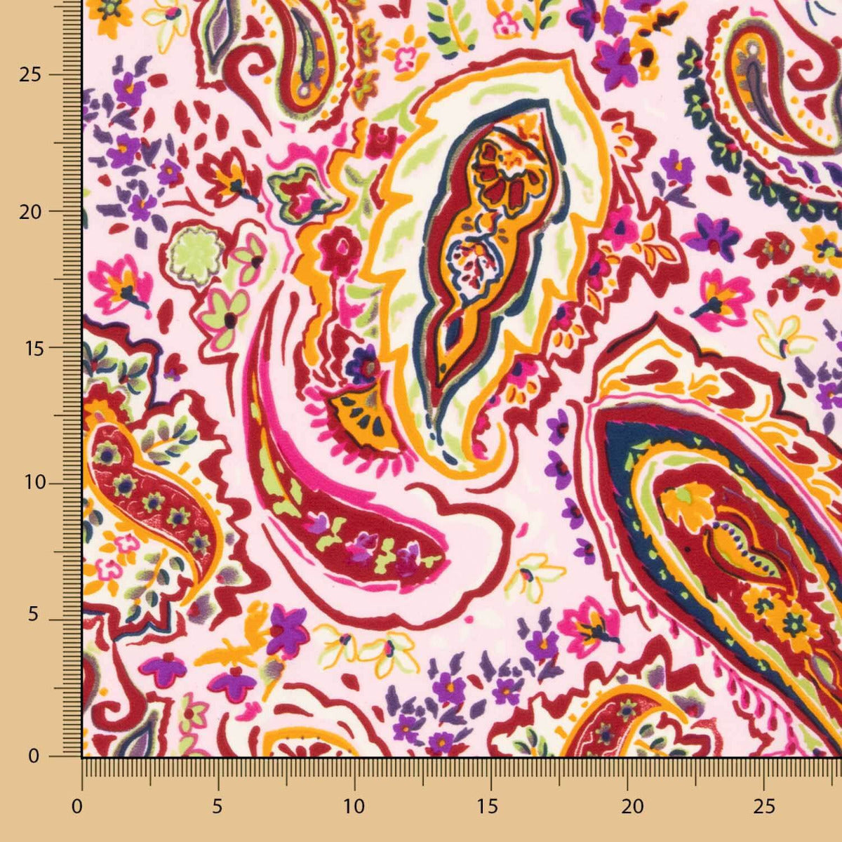 Crêpe Polyester Cachemire Rouge - Ribes y Casals