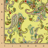 Crêpe Polyester Dessin Paisley Jaune - Ribes y Casals