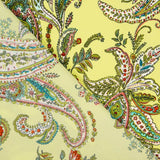 Crêpe Polyester Dessin Paisley Jaune - Ribes y Casals