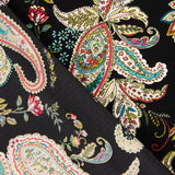 Crêpe Polyester Motif Cachemire Noir - Ribes y Casals