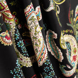 Crêpe Polyester Motif Cachemire Noir - Ribes y Casals