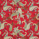 Crêpe Polyester Dessin Cachemire Rouge - Ribes y Casals