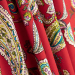 Crêpe Polyester Dessin Cachemire Rouge - Ribes y Casals