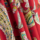 Crêpe Polyester Dessin Cachemire Rouge - Ribes y Casals