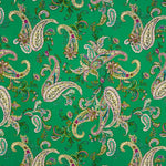 Polyester Crêpe Motif Paisley Vert Jade - Ribes y Casals