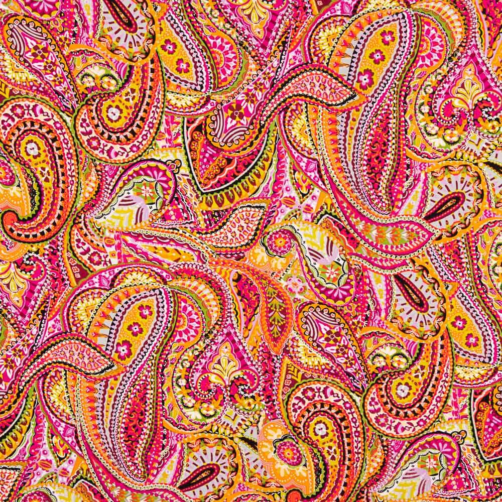 Crêpe Polyester Cachemire Saturé Fuchsia - Ribes y Casals