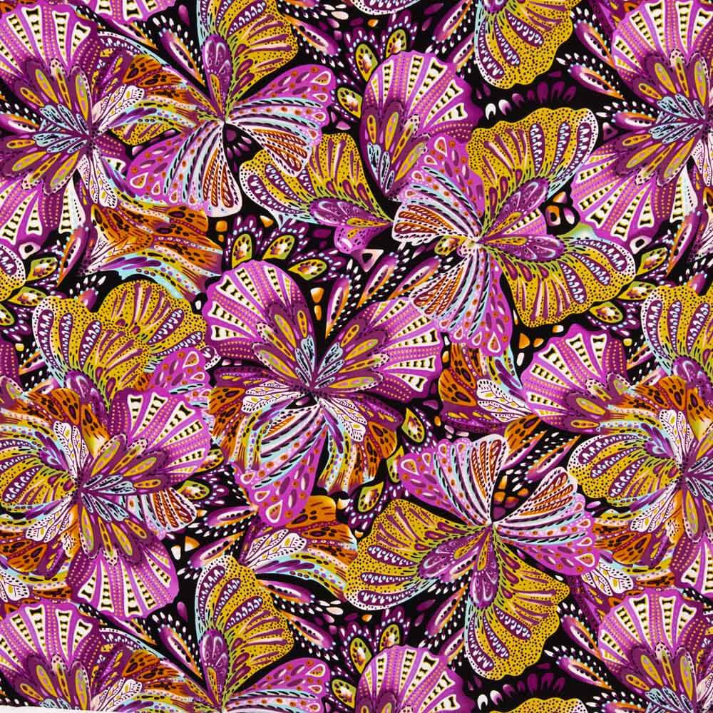 Crêpe Polyester Papillon Vert Jade - Ribes y Casals