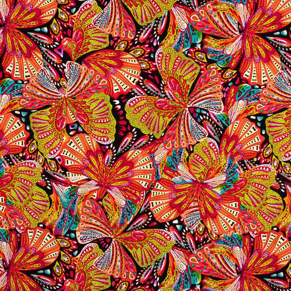 Crêpe Polyester Papillon Magenta - Ribes y Casals