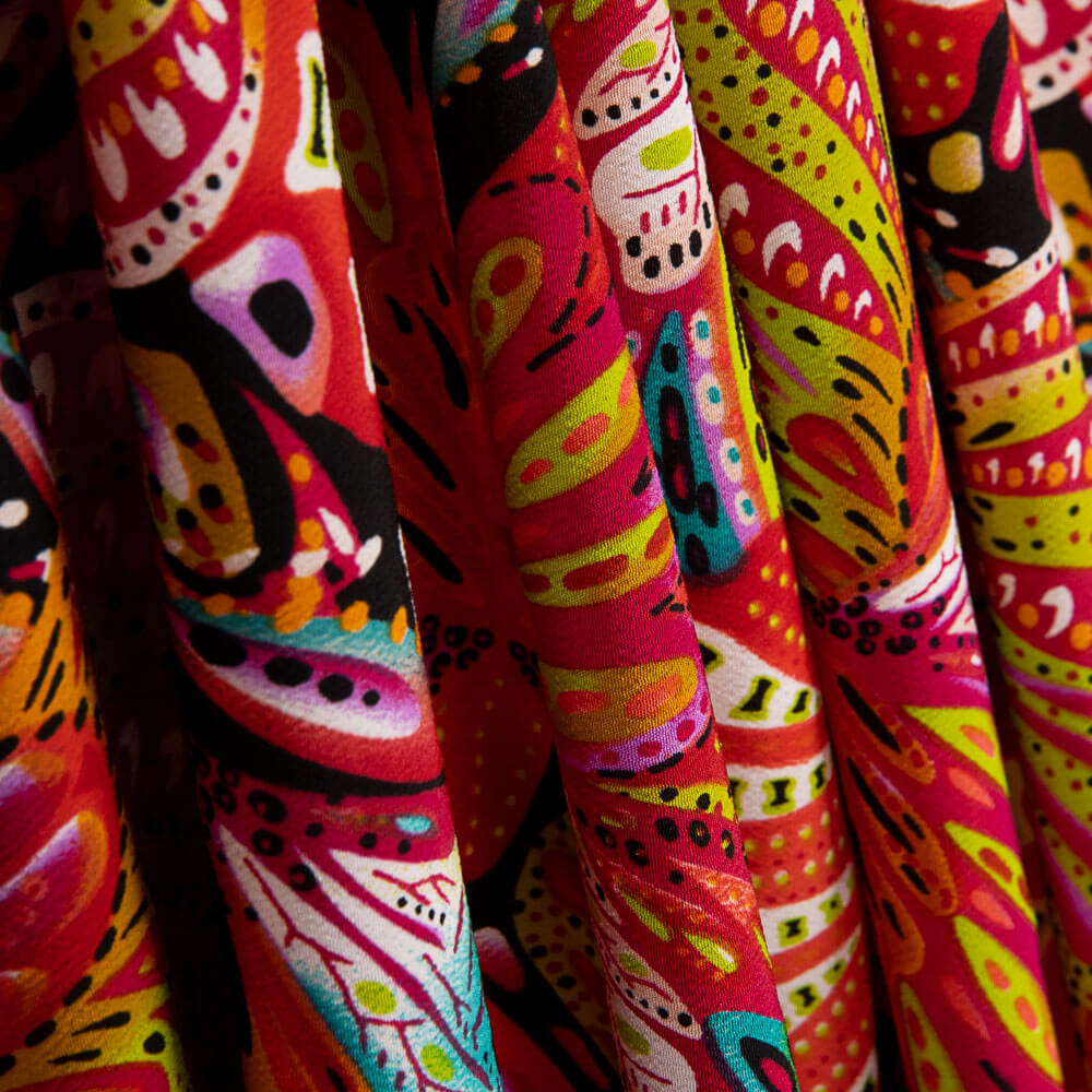 Crêpe Polyester Papillon Magenta - Ribes y Casals