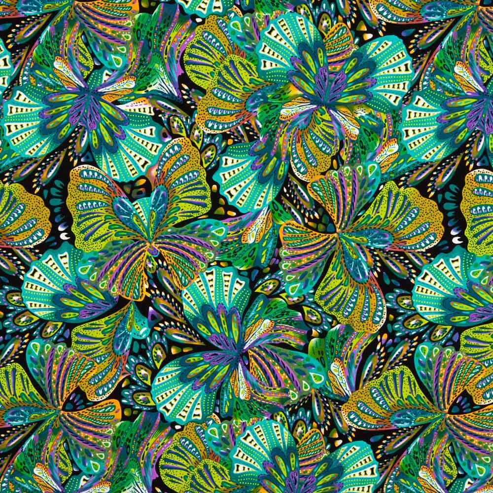 Crêpe Polyester Papillon Corail - Ribes y Casals