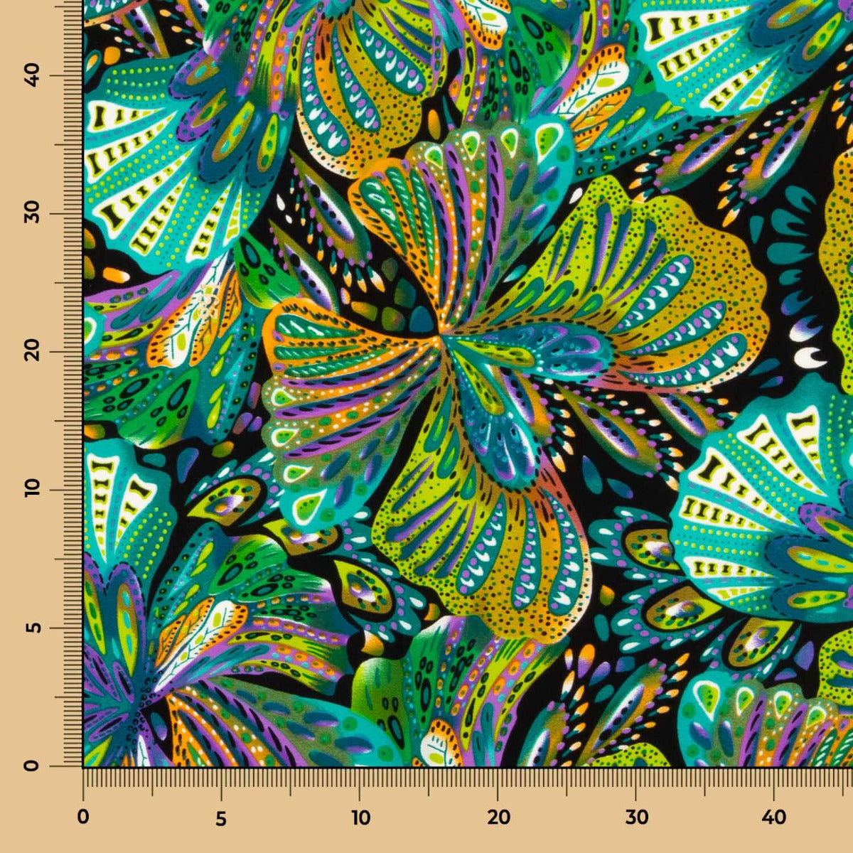 Crêpe Polyester Papillon Corail - Ribes y Casals