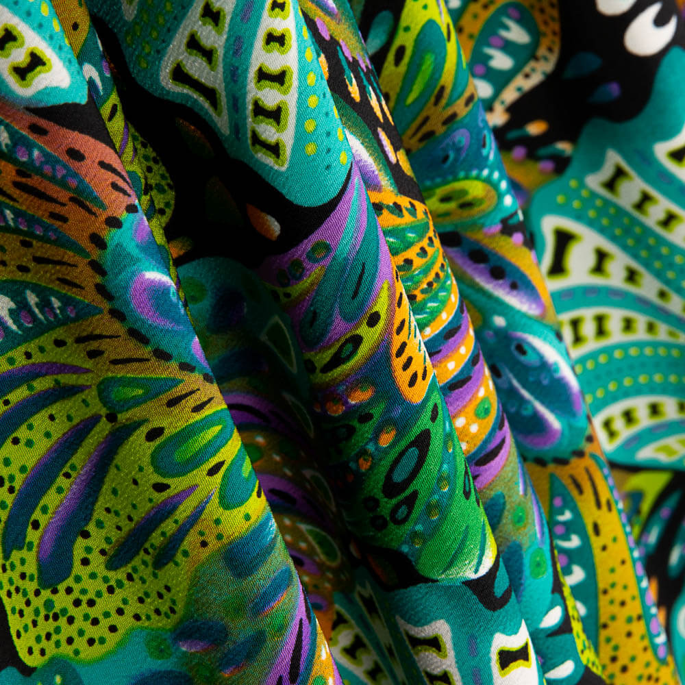 Crêpe Polyester Papillon Corail - Ribes y Casals