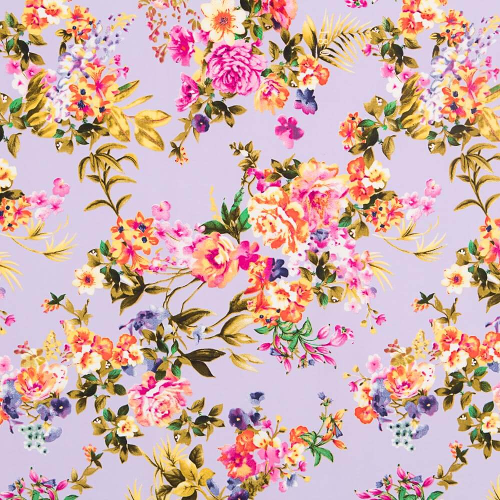 Crêpe Fleurs Mauve - Ribes y Casals