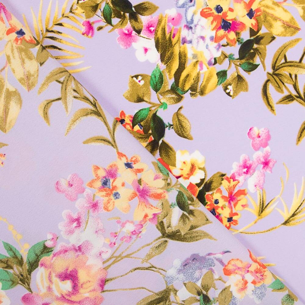 Crêpe Fleurs Mauve - Ribes y Casals