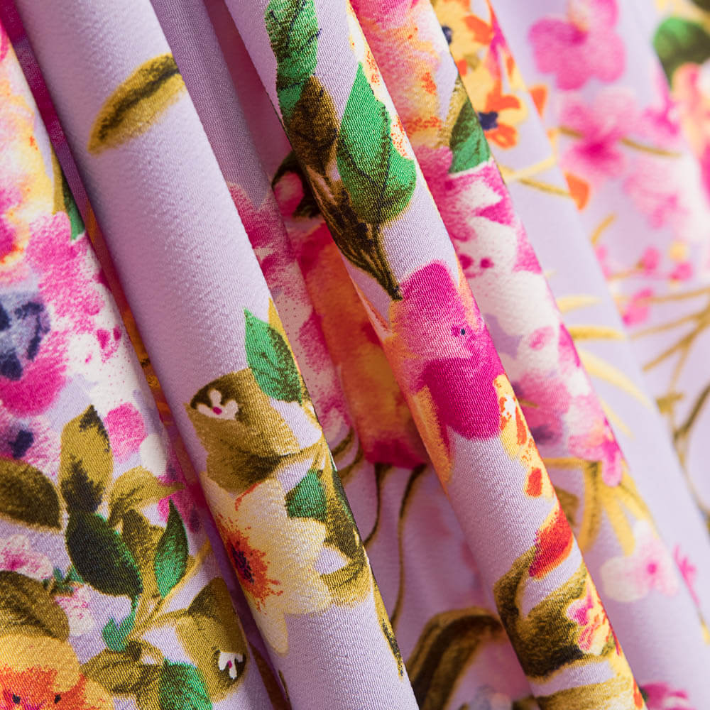 Crêpe Fleurs Mauve - Ribes y Casals