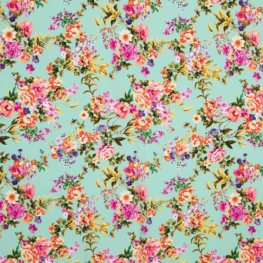 Crêpe Fleur Vert D&#39;eau - Ribes y Casals